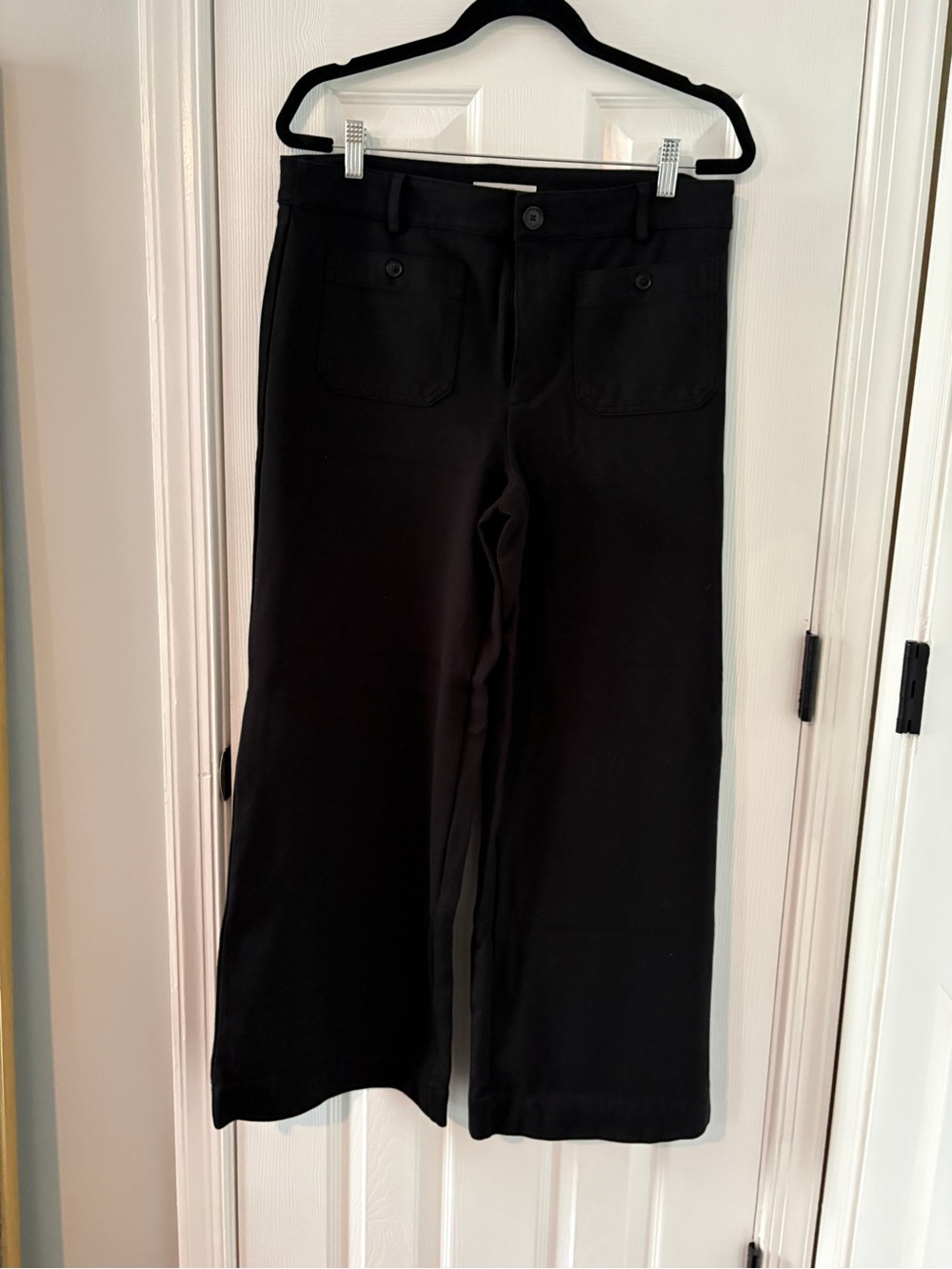 LOFT Black Wide-Leg Chinos